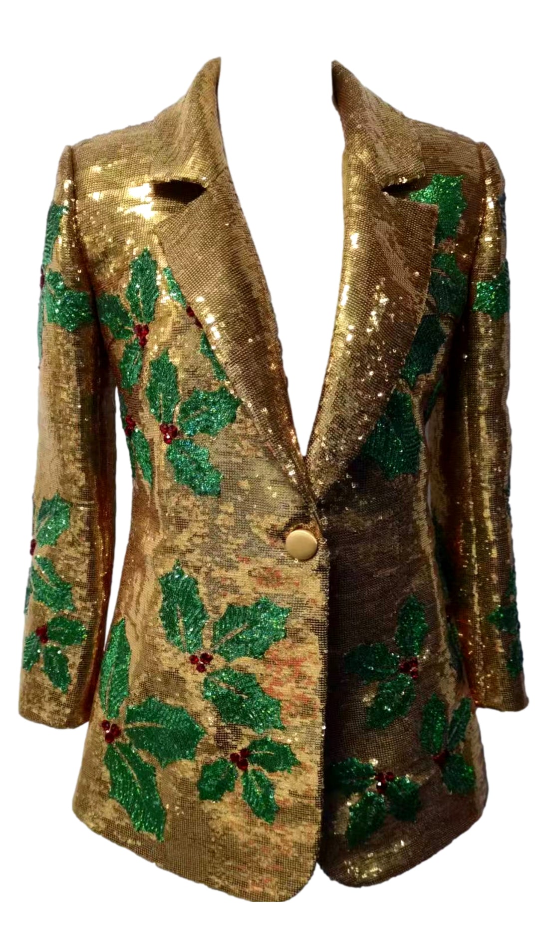 Queen of Sparkles Gold Full Sequin Holly Blazer-Blazers-Queen Of Sparkles-Shop with Bloom West Boutique, Women's Fashion Boutique, Located in Houma, Louisiana