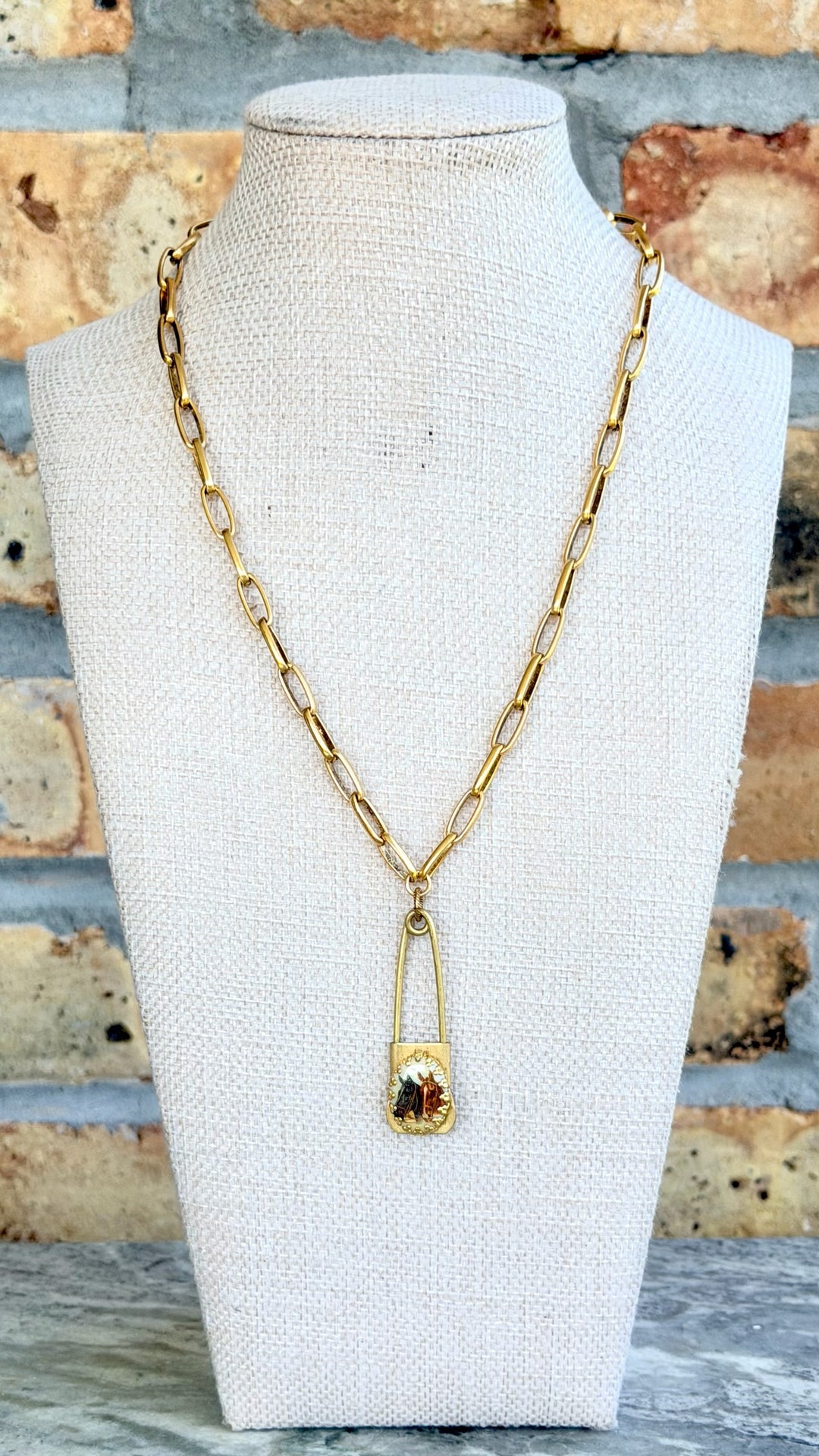 Erin Knight Twin Horse Vintage Laundry Pin-Necklaces-Erin Knight Designs-Shop with Bloom West Boutique, Women's Fashion Boutique, Located in Houma, Louisiana