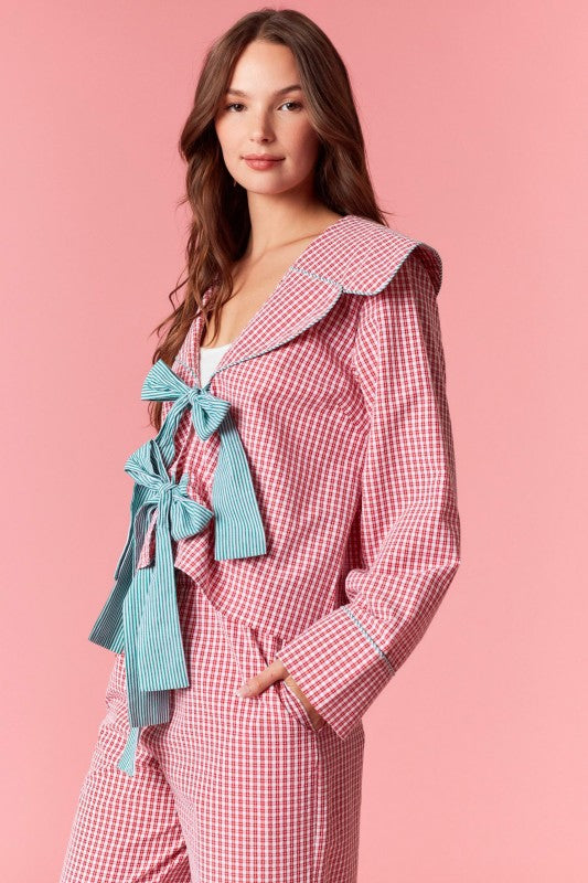 The Yuletide Bow Set-Pajamas-Peach Love-Shop with Bloom West Boutique, Women's Fashion Boutique, Located in Houma, Louisiana
