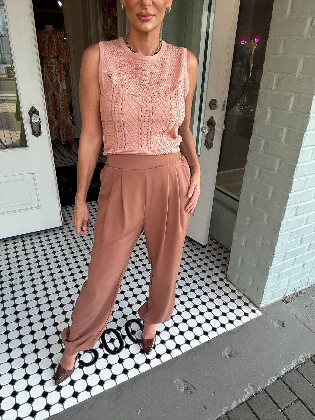 Kimia Pleated Woven Pull On Jogger Pant-Pants-Allie Rose-Shop with Bloom West Boutique, Women's Fashion Boutique, Located in Houma, Louisiana