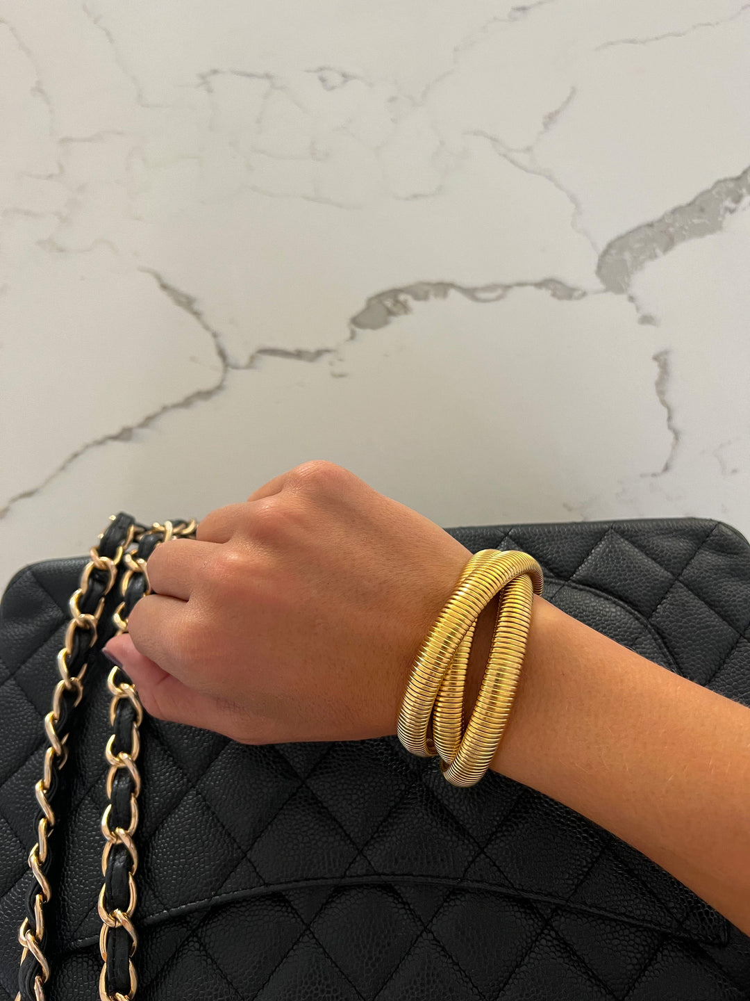 TRIPLE GOLD EMMA BRACELET-Bracelet-Chansuttpearls-Shop with Bloom West Boutique, Women&
