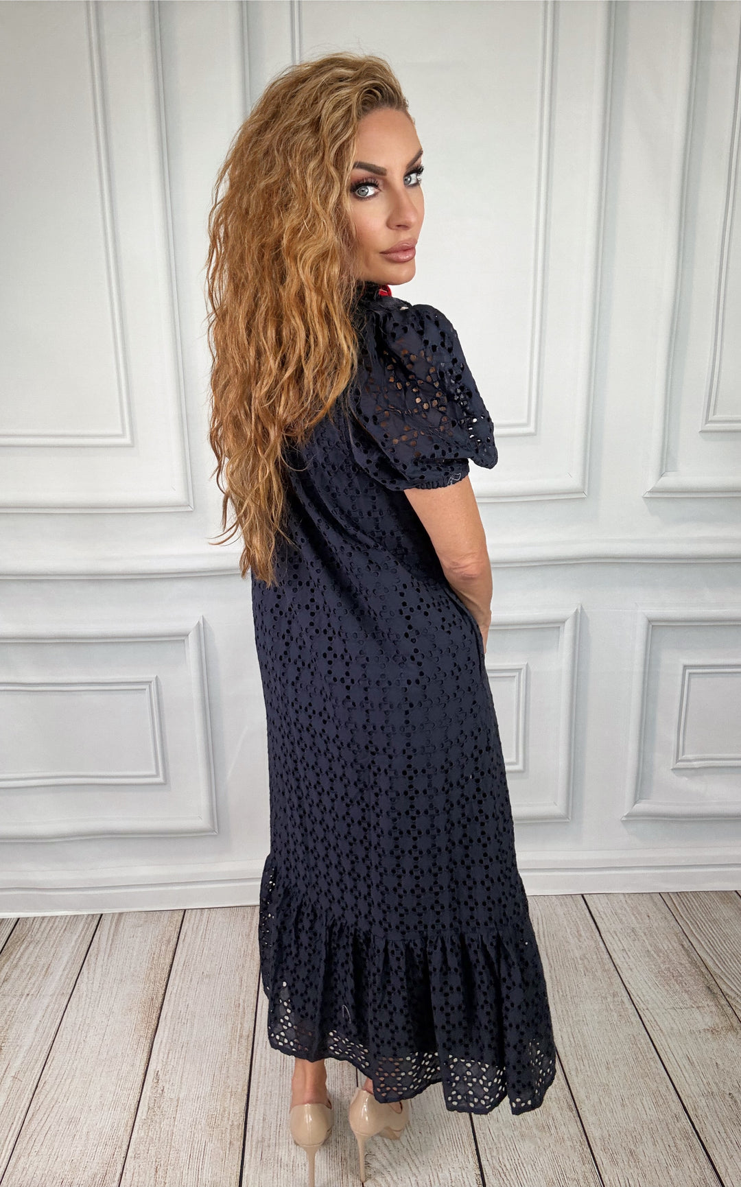 Eyelets In The Stream Midi Dress-Midi Dresses-Entro-Shop with Bloom West Boutique, Women&