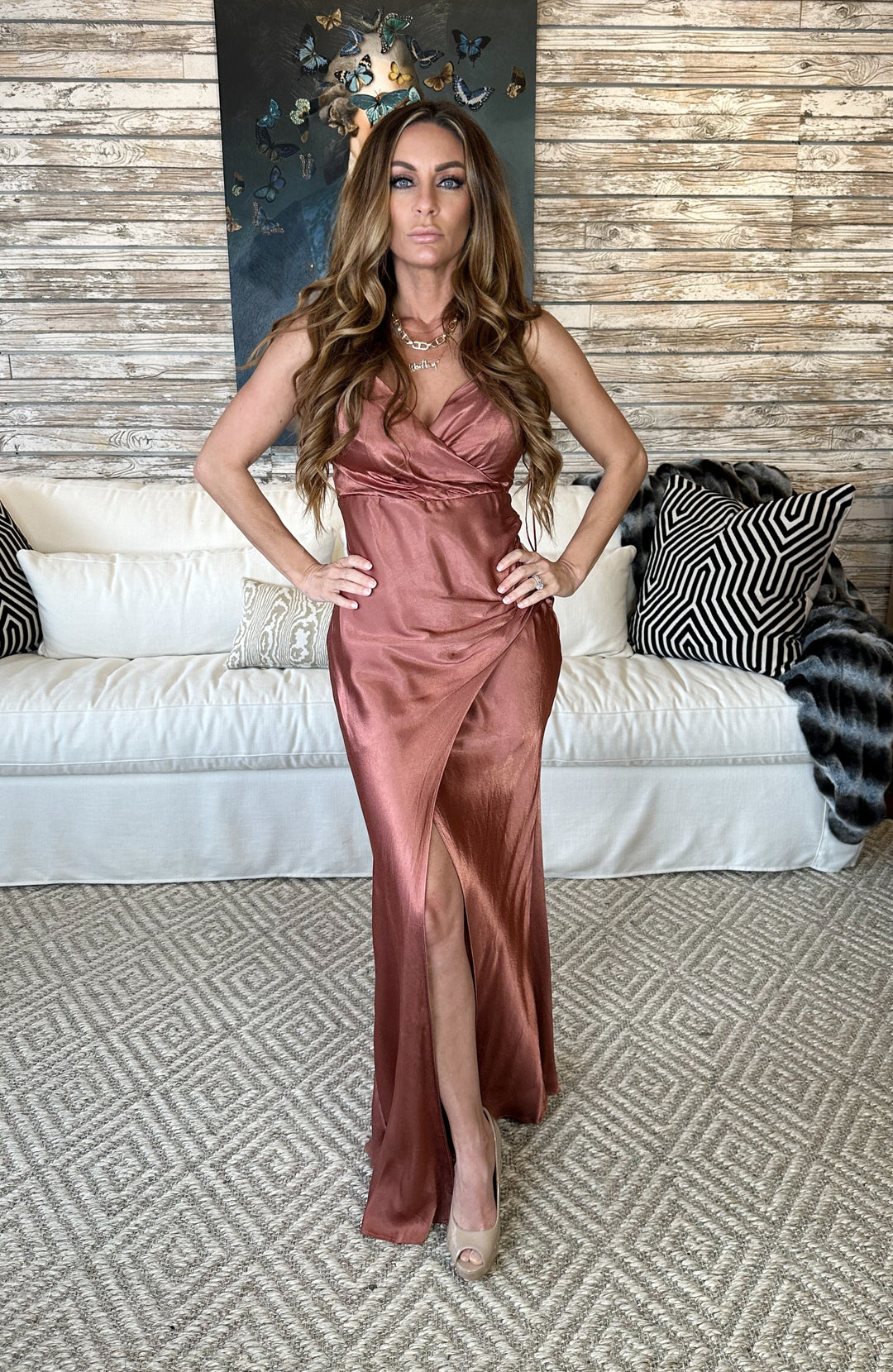Spaghetti Strap Woven Maxi Dress