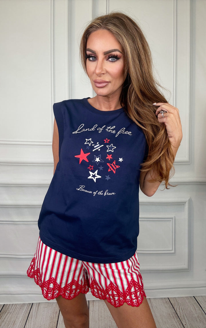 Born Brave Tank-Graphic Tank-skies are blue-Shop with Bloom West Boutique, Women&