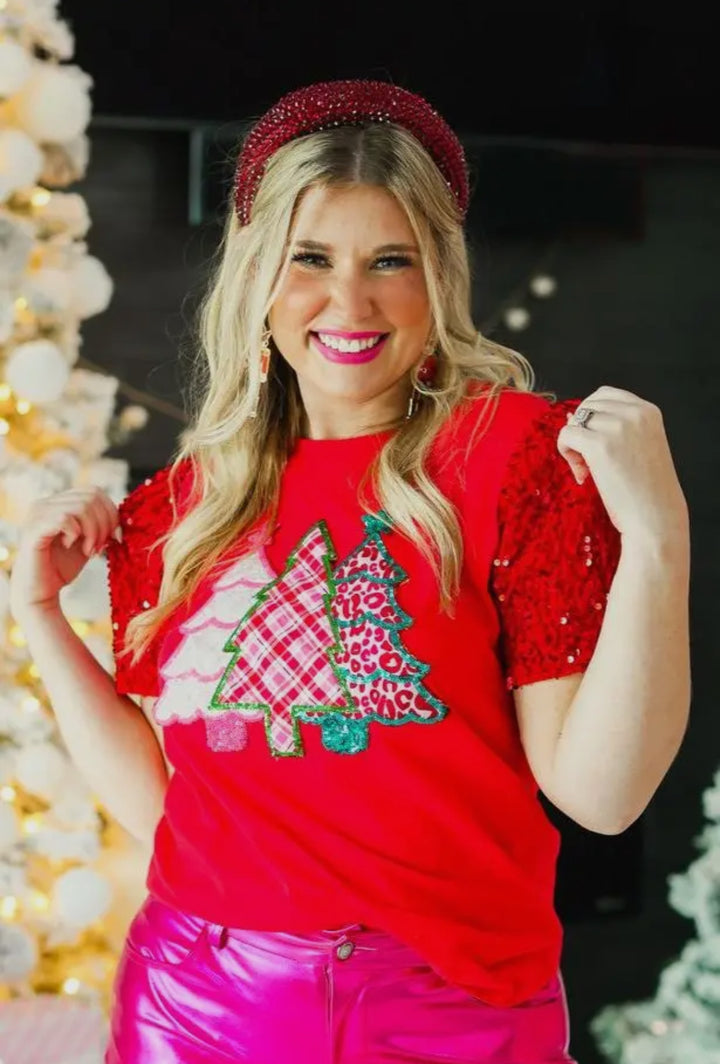 Kate Festive Forest T-Shirt-Graphic Sweaters-Southern Grace-Shop with Bloom West Boutique, Women's Fashion Boutique, Located in Houma, Louisiana