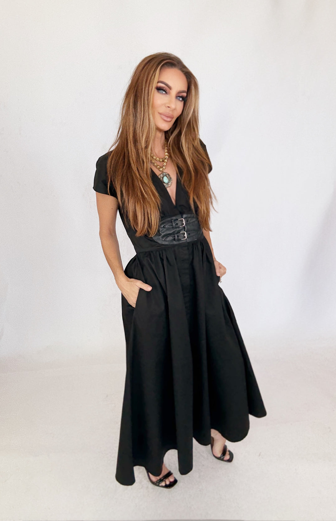 Raven Muse Midi Dress-Dresses-Endless Blu-Shop with Bloom West Boutique, Women's Fashion Boutique, Located in Houma, Louisiana