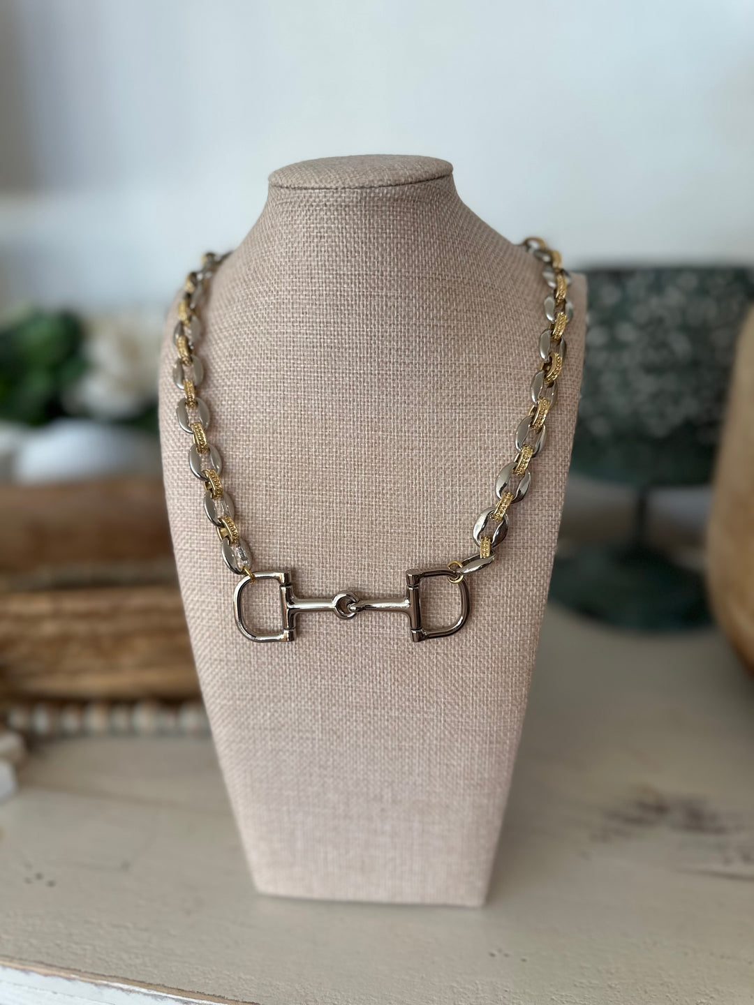 Erin Knight Large Gold & Silver Horse Bit Necklace-Necklaces-Erin Knight Designs-Shop with Bloom West Boutique, Women's Fashion Boutique, Located in Houma, Louisiana