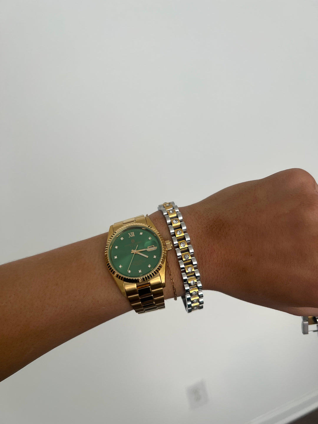 DIAMOND TWO TONED WATCH BAND BRACELET-Bracelet-Chansuttpearls-Shop with Bloom West Boutique, Women&