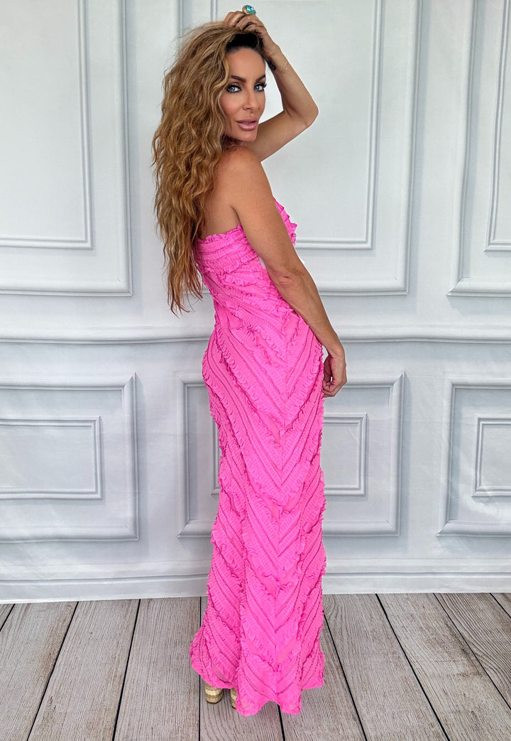 The Palm Royale Texture Gown-Maxi Dresses-2.7 August Apparel-Shop with Bloom West Boutique, Women&