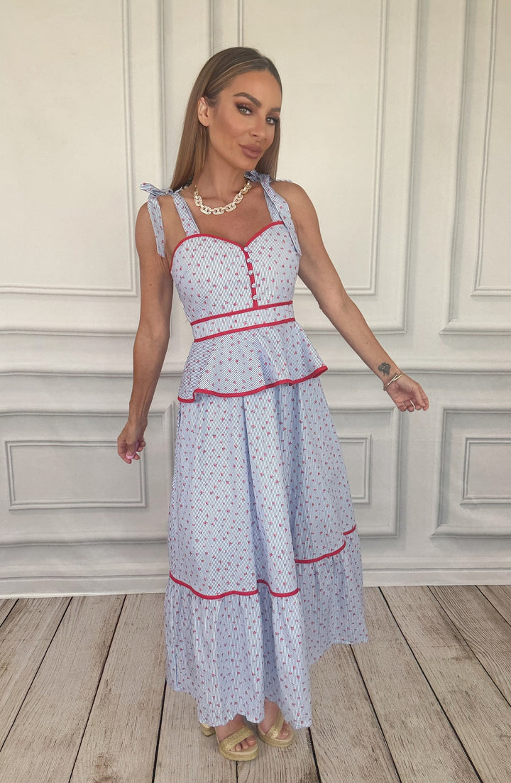 Scarlet Whispers Corset Midi Dress-Midi Dresses-Entro-Shop with Bloom West Boutique, Women&