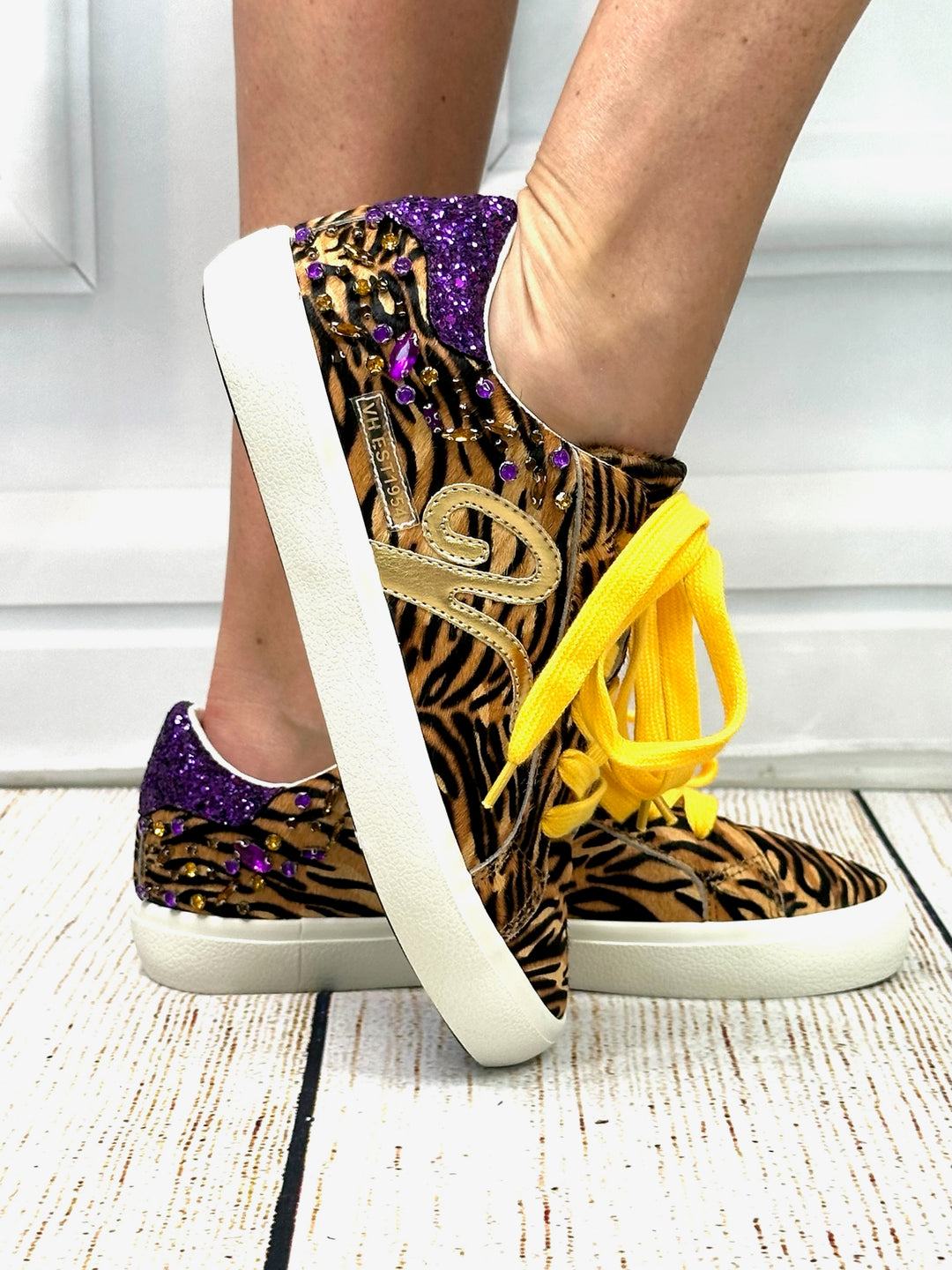 Tailgate Tiger Bloom West+Vintage Havana Game Day Sneakers PREORDER-SNEAKERS-Bloom West/Vintage Havana-Shop with Bloom West Boutique, Women's Fashion Boutique, Located in Houma, Louisiana