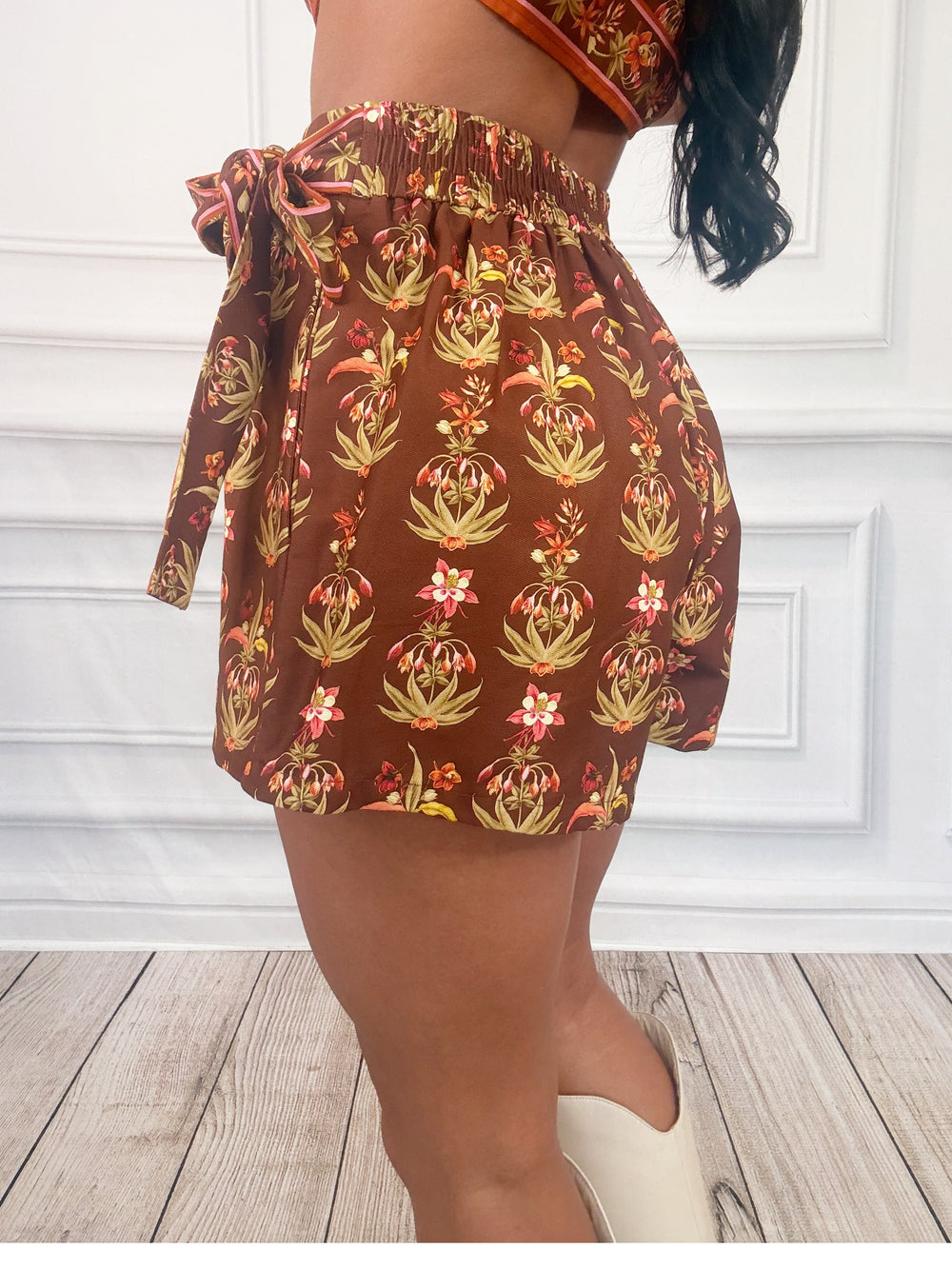 Burnt Petals Skort-Skorts-Entro-Shop with Bloom West Boutique, Women's Fashion Boutique, Located in Houma, Louisiana