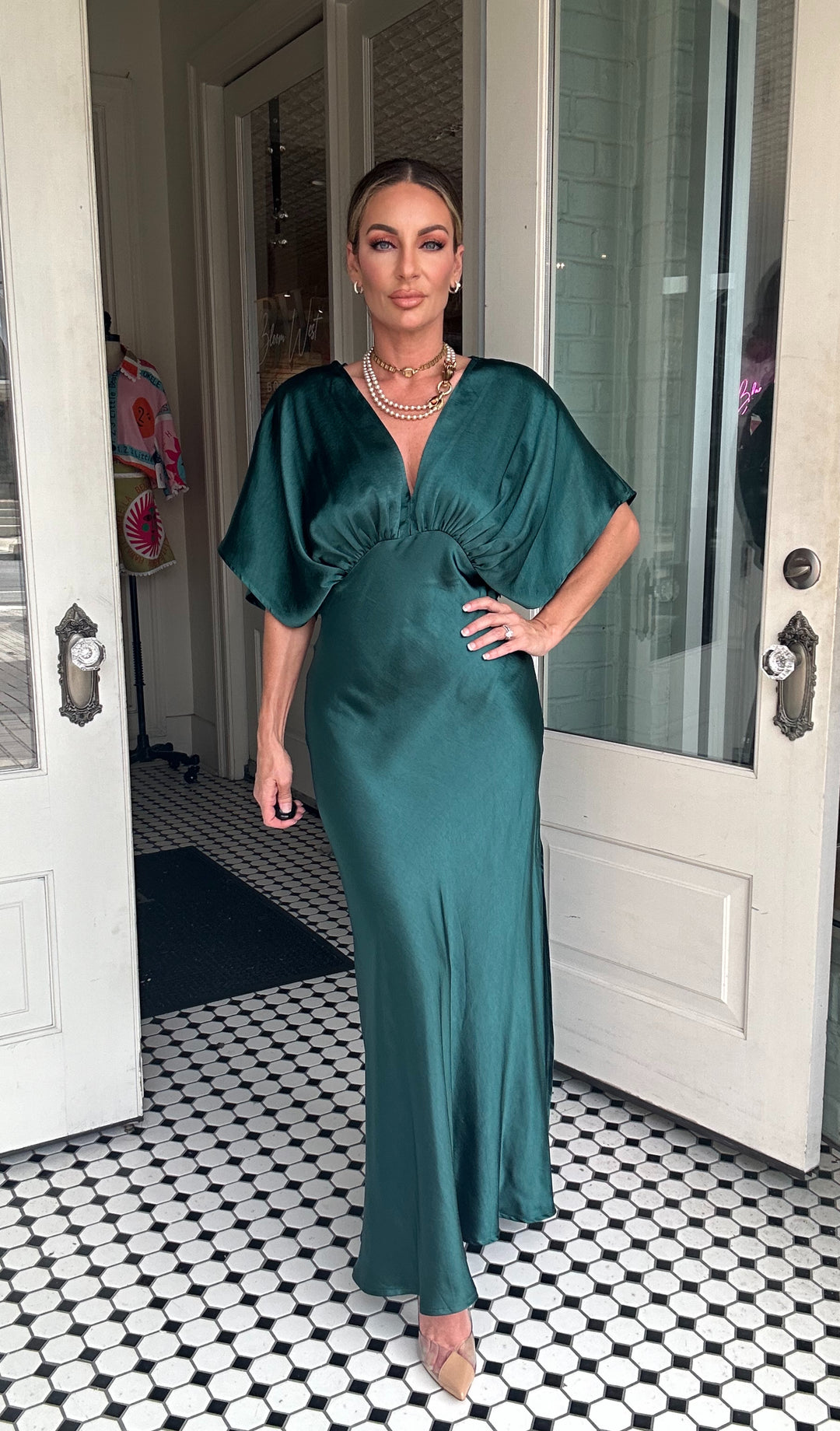 Eve Short Sleeve Woven Maxi Dress-Dresses-dress forum-Shop with Bloom West Boutique, Women's Fashion Boutique, Located in Houma, Louisiana