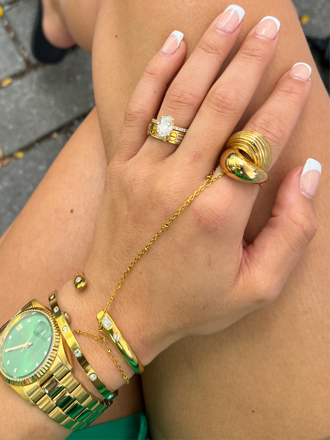 GOLD HAND CHAIN-Bracelet-Chansuttpearls-Shop with Bloom West Boutique, Women&