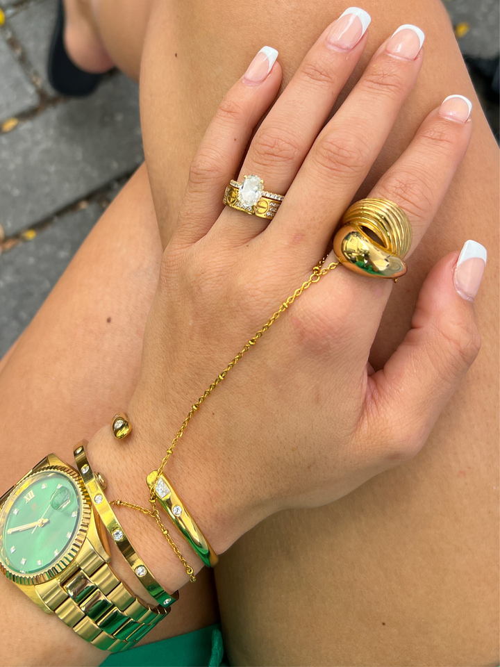 GOLD HAND CHAIN-Bracelet-Chansuttpearls-Shop with Bloom West Boutique, Women&