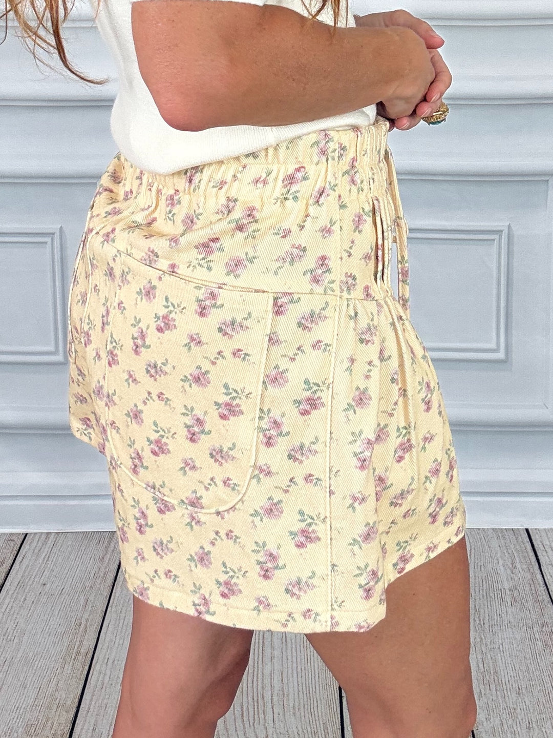 Garden Pin-Tuck Denim Short-Shorts-So Me-Shop with Bloom West Boutique, Women&