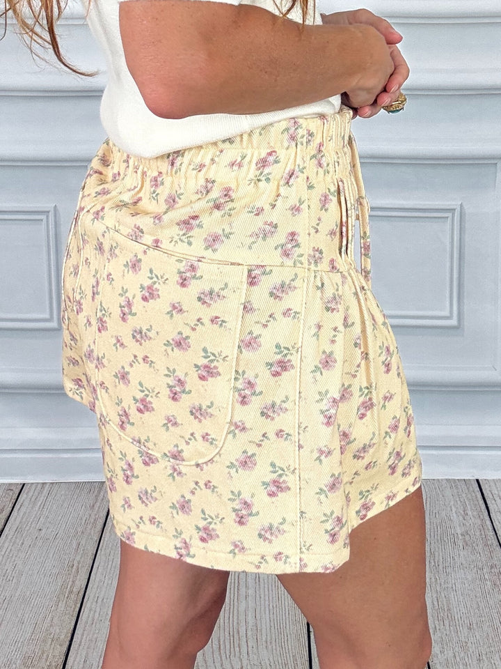Garden Pin-Tuck Denim Short-Shorts-So Me-Shop with Bloom West Boutique, Women&
