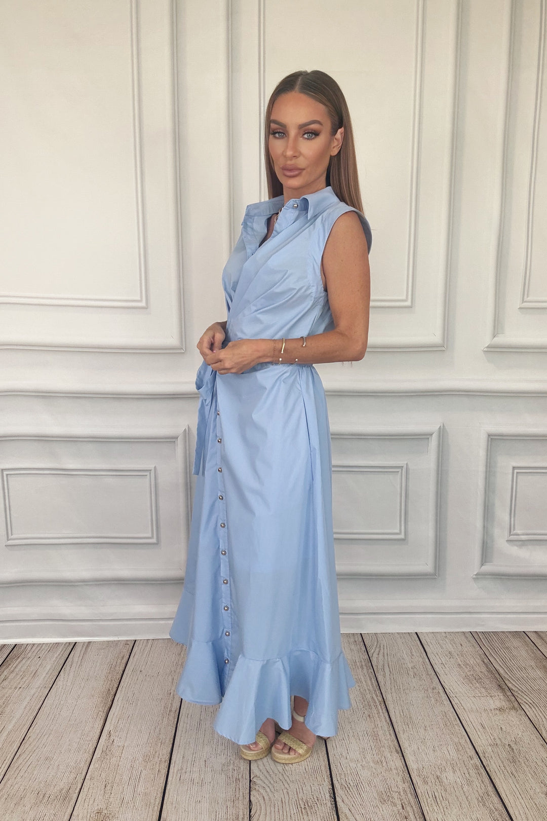 Liberty Chambray Tie Dress-Midi Dresses-Entro-Shop with Bloom West Boutique, Women&