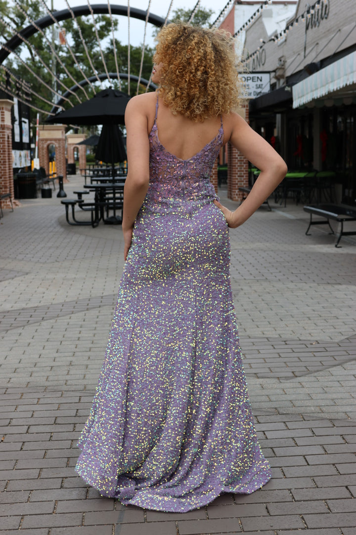 Prudence Iridescent Sequin & Lace Gown-Formal Gowns-17 young dress-Shop with Bloom West Boutique, Women's Fashion Boutique, Located in Houma, Louisiana