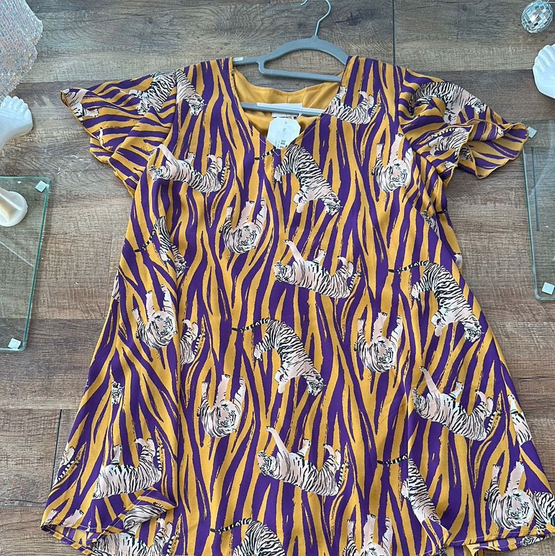 Roarin LSU-Dresses-Adrienne-Shop with Bloom West Boutique, Women's Fashion Boutique, Located in Houma, Louisiana