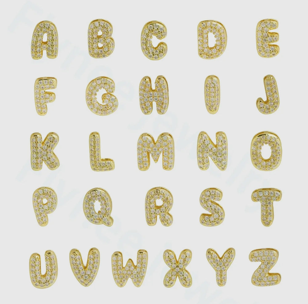 Custom Bubble Letter Charms Cubic Zirconia-Jewelry-Savvy Bling-Shop with Bloom West Boutique, Women's Fashion Boutique, Located in Houma, Louisiana