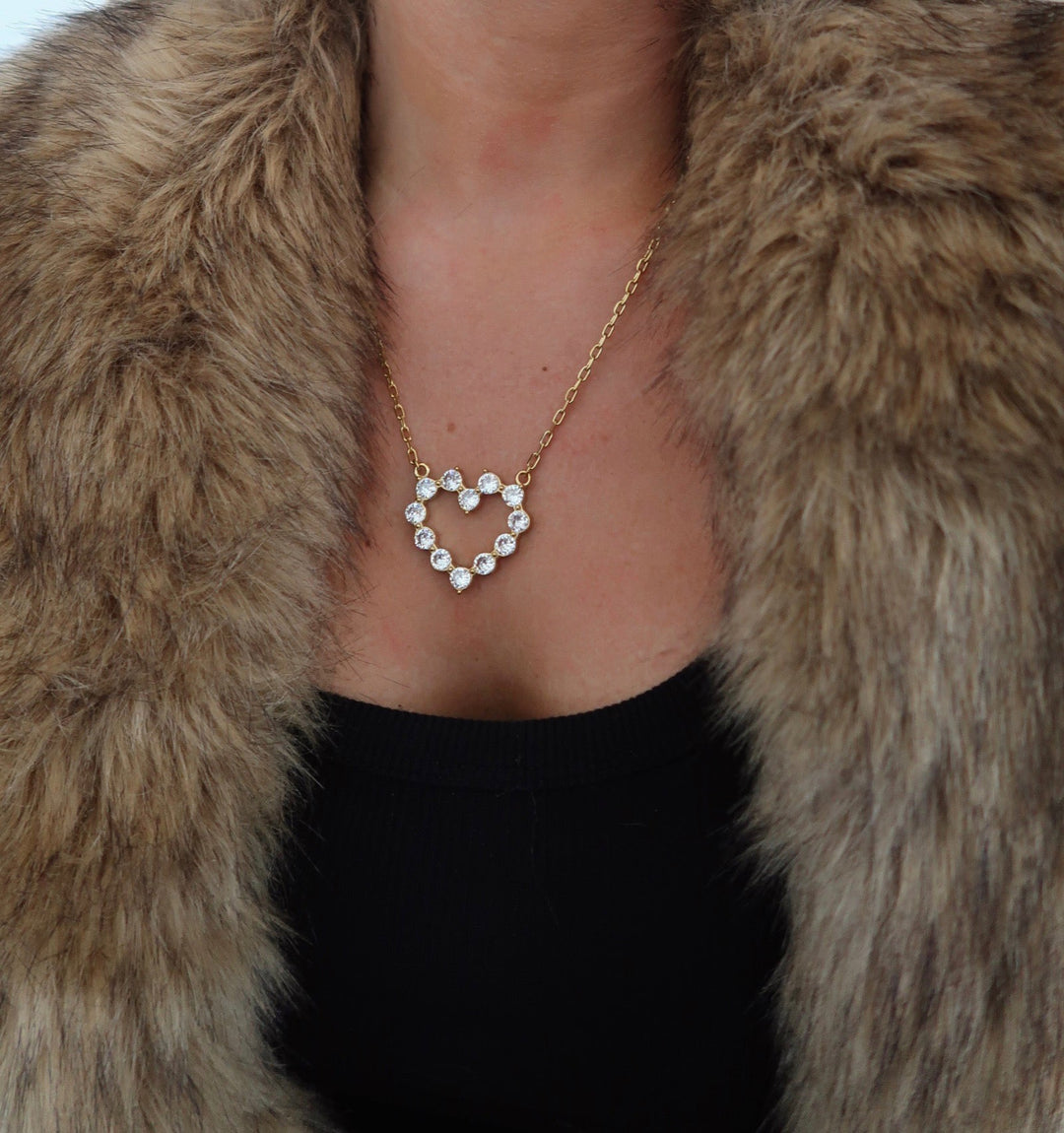 LARGE DIAMOND HEART NECKLACE ￼-Chansuttpearls-Shop with Bloom West Boutique, Women&