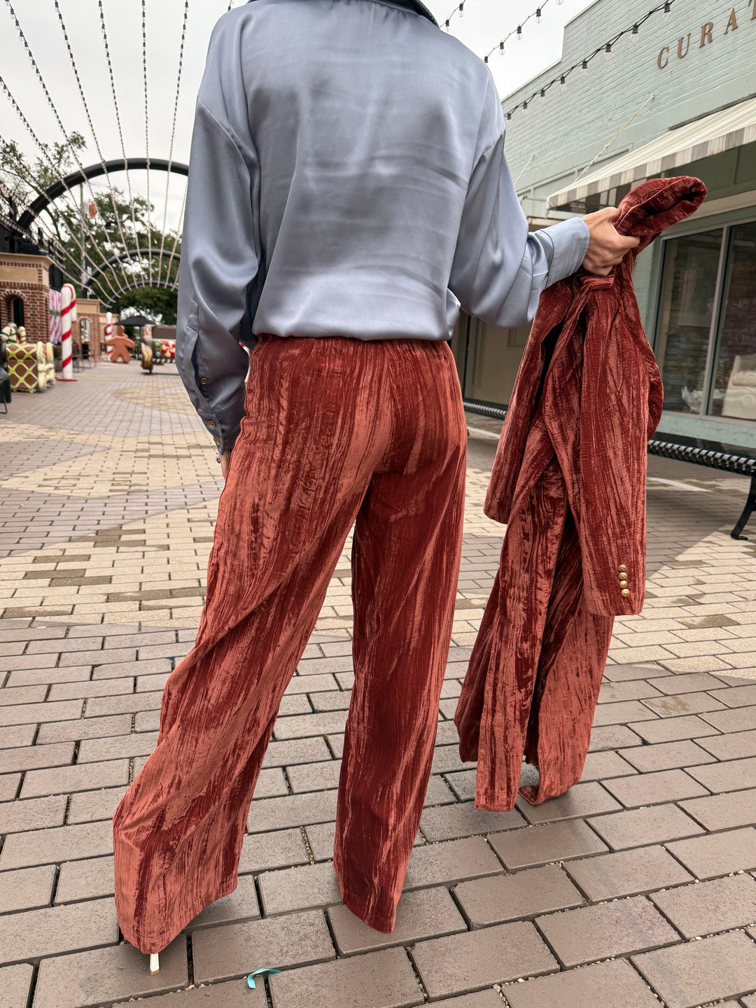 Esme Vintage Semi Flared Velvet Pants-Pants-fore collection-Shop with Bloom West Boutique, Women's Fashion Boutique, Located in Houma, Louisiana