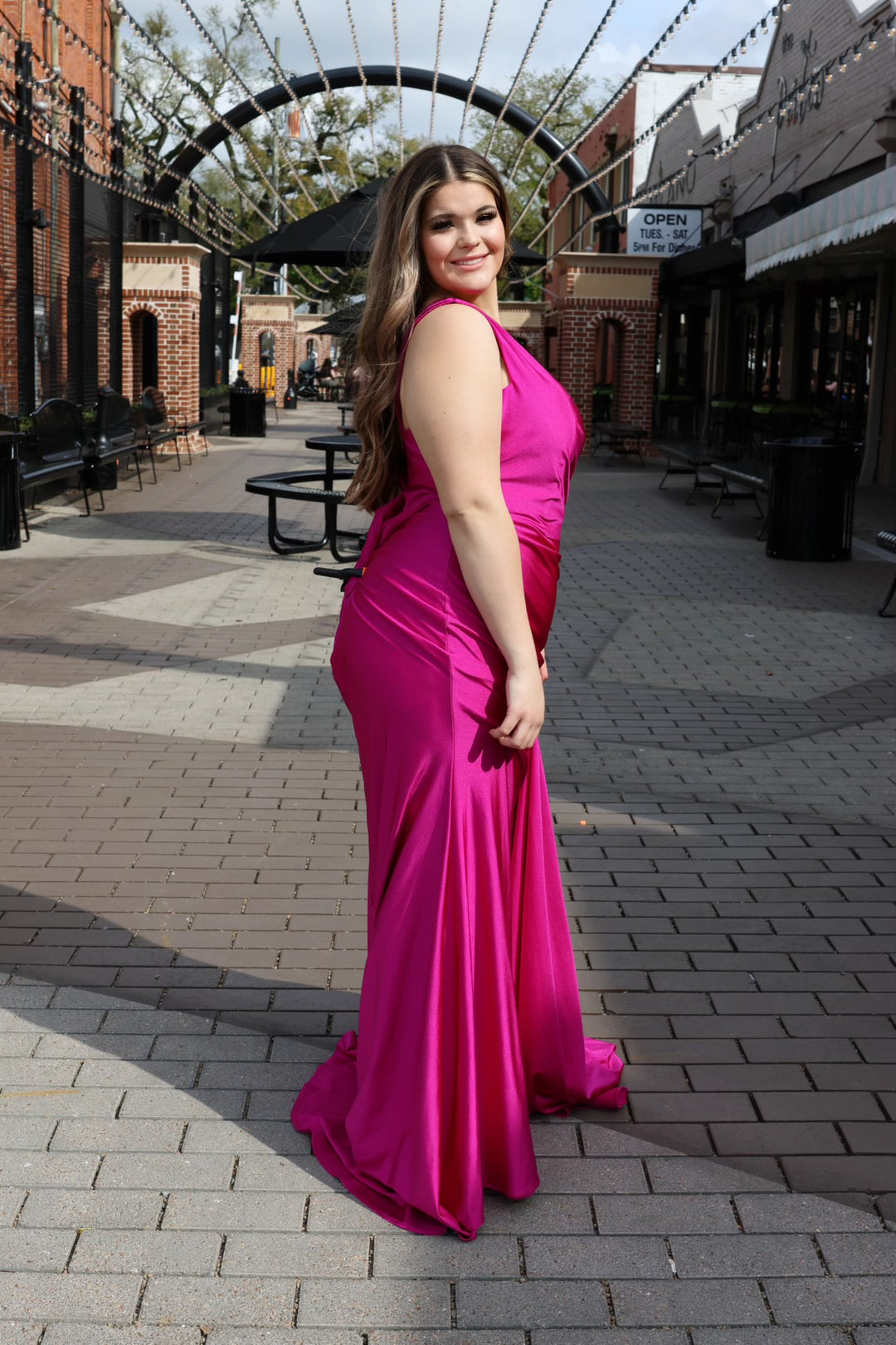 Sienna One Shoulder Satin Gown-Formal Gowns-17 young dress-Shop with Bloom West Boutique, Women's Fashion Boutique, Located in Houma, Louisiana