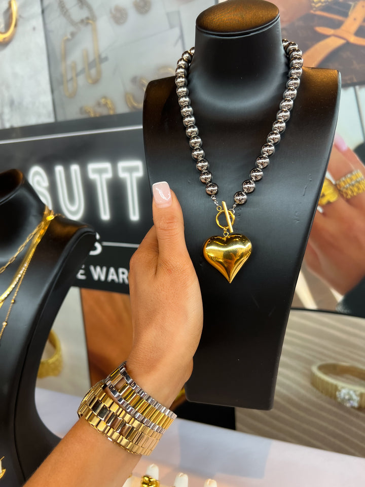 GLAM HEART NECKLACE-Necklace-Chansuttpearls-Shop with Bloom West Boutique, Women&