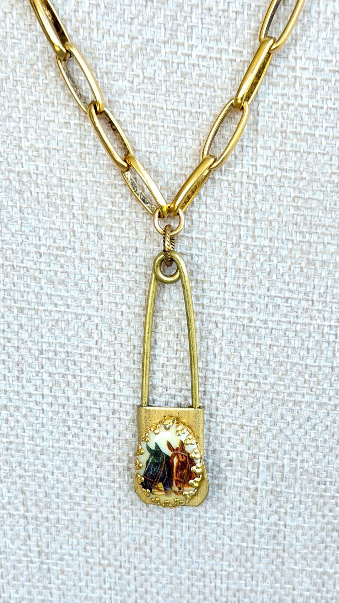 Erin Knight Twin Horse Vintage Laundry Pin-Necklaces-Erin Knight Designs-Shop with Bloom West Boutique, Women&