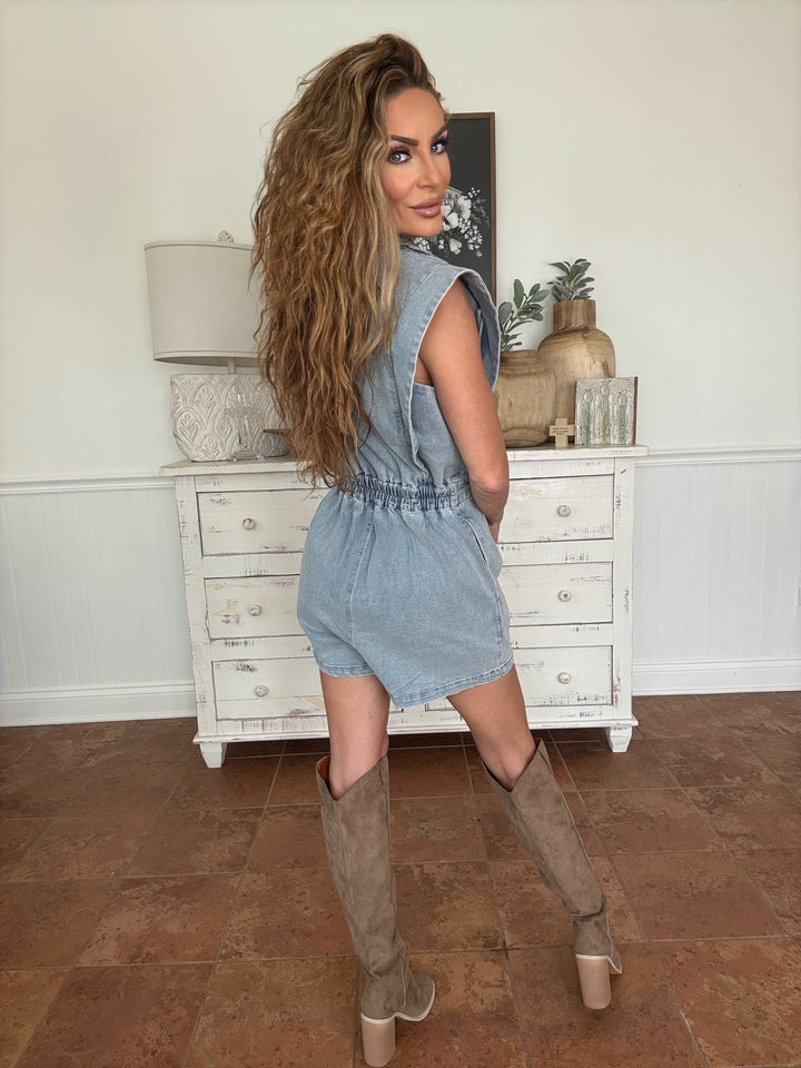 Boss Babe Blues-Rompers-baby pink-Shop with Bloom West Boutique, Women's Fashion Boutique, Located in Houma, Louisiana