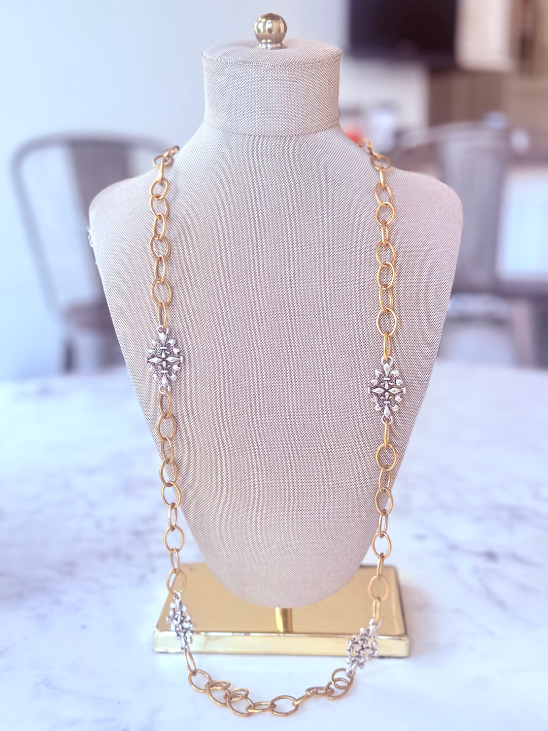 Erin Knight Mixed Metal Brooch Necklace-Necklaces-Erin Knight Designs-Shop with Bloom West Boutique, Women's Fashion Boutique, Located in Houma, Louisiana