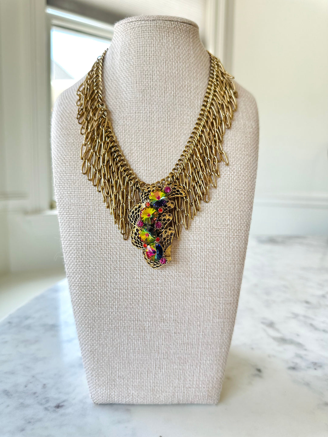 Erin Knight Vintage Margarita Watermelon Rivoli crystal Necklace-Jewelry-Erin Knight Designs-Shop with Bloom West Boutique, Women's Fashion Boutique, Located in Houma, Louisiana