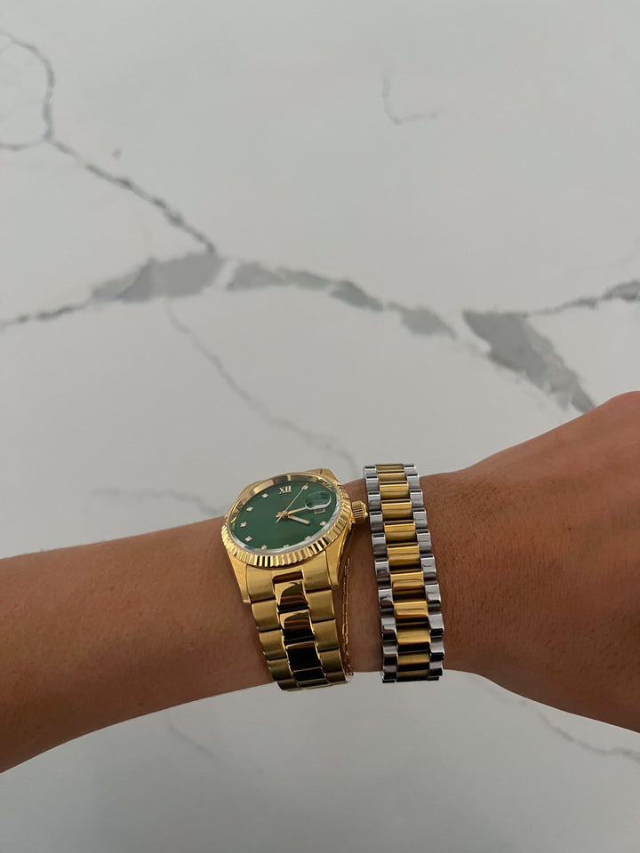 XL TWO TONED WATCH BAND BRACELET-Bracelet-Chansuttpearls-Shop with Bloom West Boutique, Women&