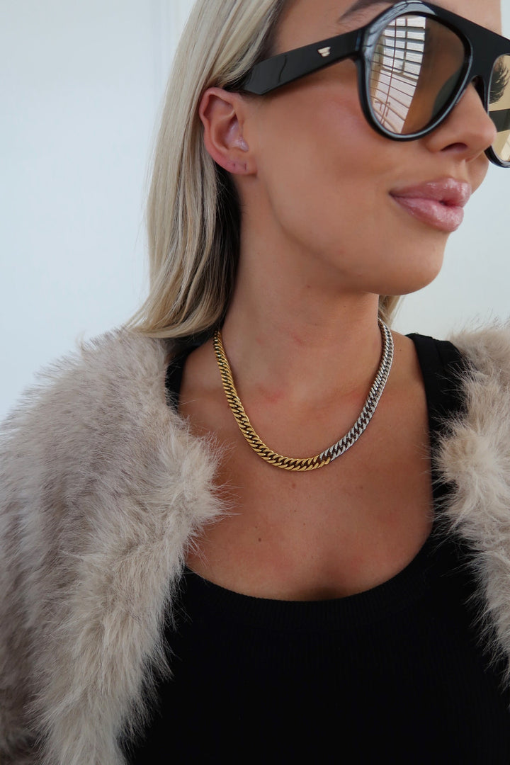 TWO TONED CHAIN NECKLACE-Chansuttpearls-Shop with Bloom West Boutique, Women&