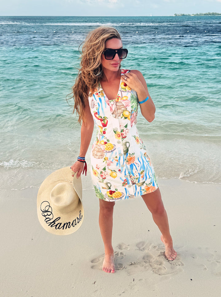 Positano Picnic Mini Dress-Mini Dresses-skies are blue-Shop with Bloom West Boutique, Women&
