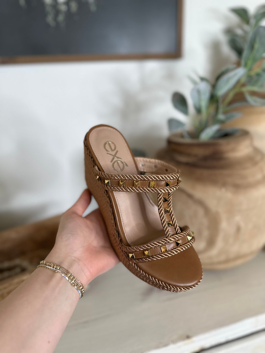 Valeria Bronze Rope Wedge-Wedges-KB Shoes-Shop with Bloom West Boutique, Women's Fashion Boutique, Located in Houma, Louisiana