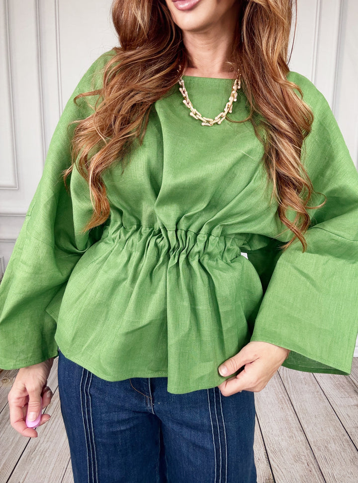 P. Cill Portofino Waist Tie Blouse-blouse-P. Cill-Shop with Bloom West Boutique, Women&
