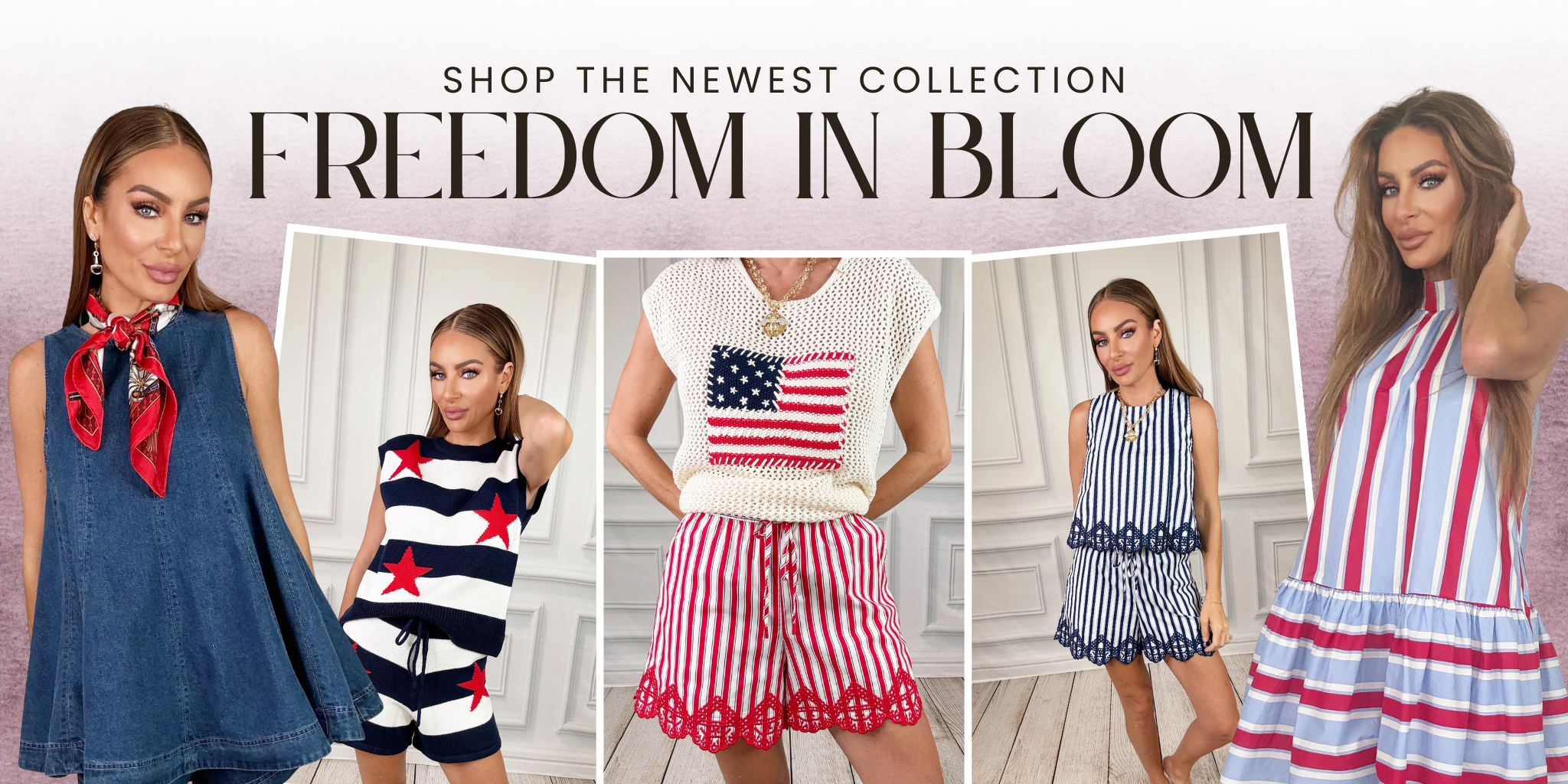 Freedom in Bloom Collection | Bloom West Boutique | Red, White, and Blue Women's Fashion Collection | Houma, LA