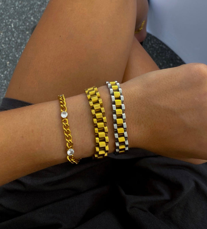TWO TONED WATCH BAND BRACELET-Chansuttpearls-Shop with Bloom West Boutique, Women&