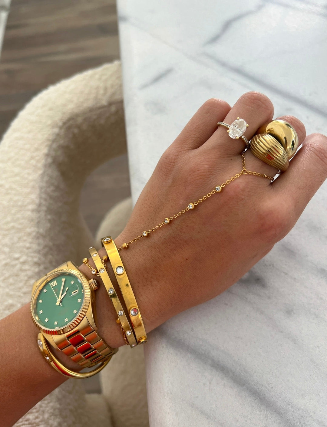 DIAMOND HAND CHAIN-Bracelet-Chansuttpearls-Shop with Bloom West Boutique, Women&