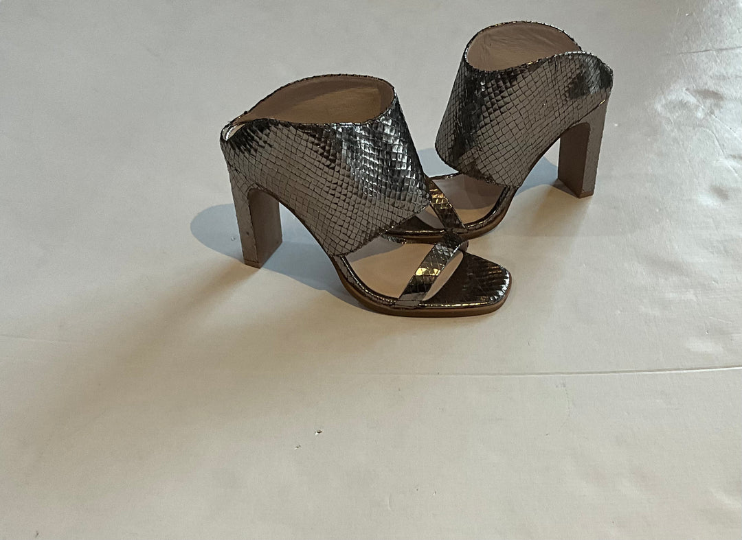 Linx Slide Heel-Pewter-Heels-42 gold-Shop with Bloom West Boutique, Women's Fashion Boutique, Located in Houma, Louisiana