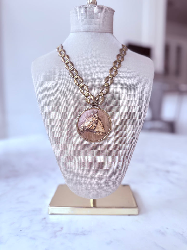 Erin Knight Vintage Chain and Carved Horse-Jewelry-Erin Knight Designs-Shop with Bloom West Boutique, Women's Fashion Boutique, Located in Houma, Louisiana