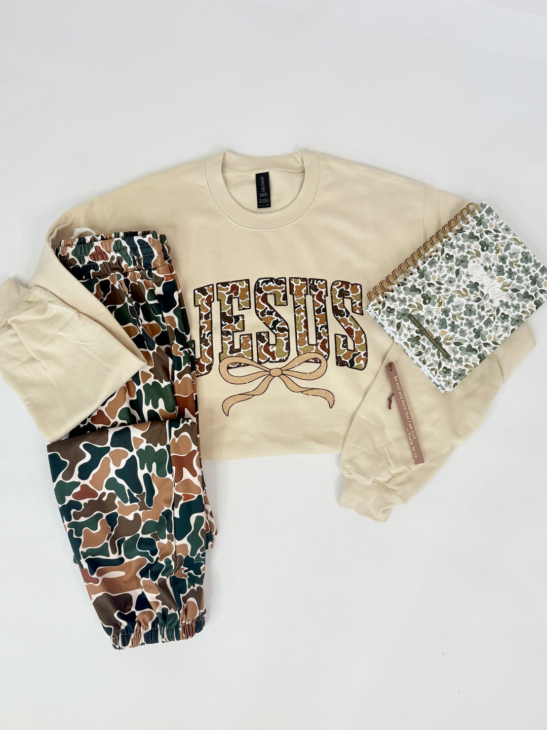 Jesus Camo Sweater-Graphic Sweaters-Bloom West Boutique-Shop with Bloom West Boutique, Women's Fashion Boutique, Located in Houma, Louisiana