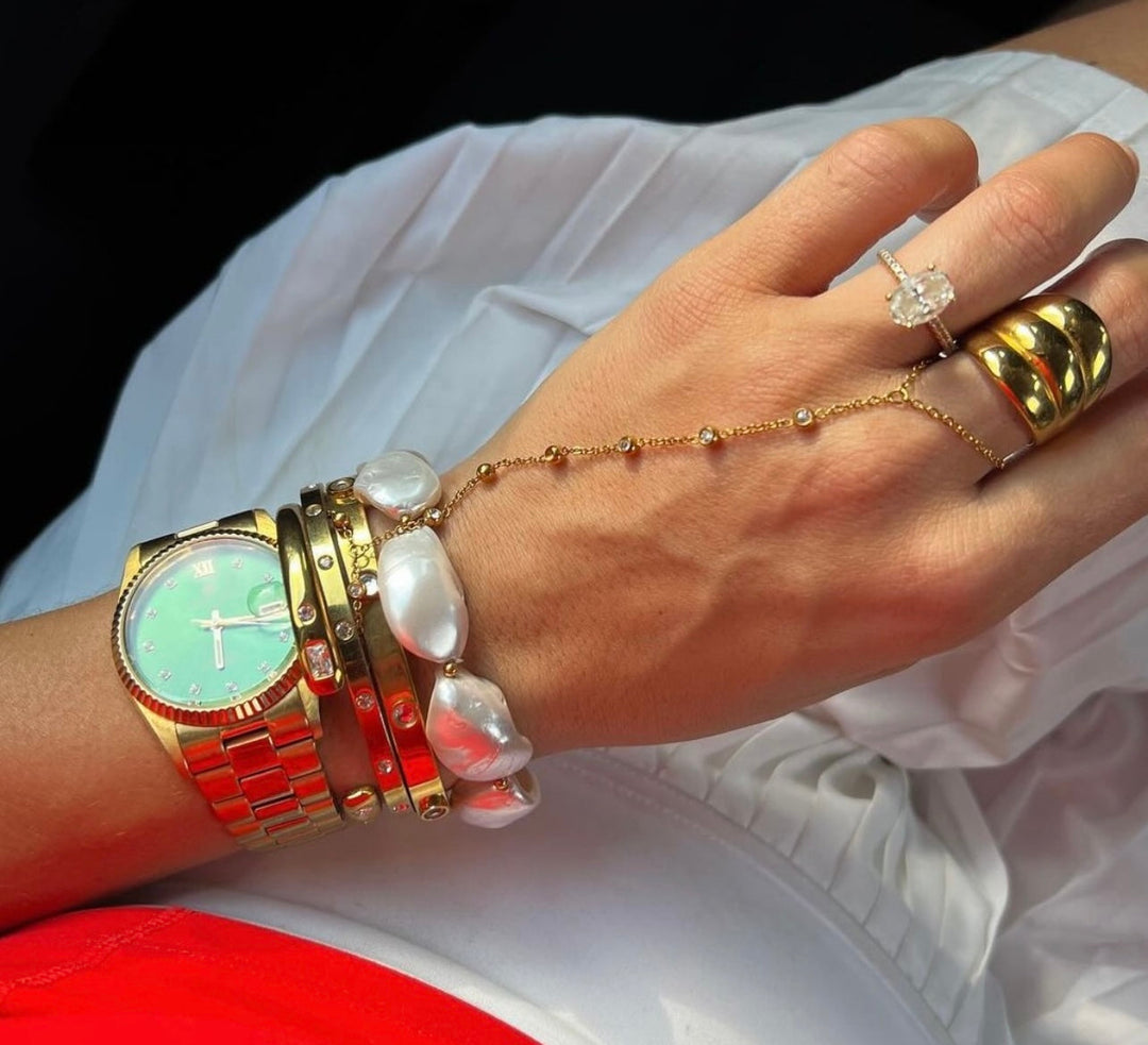 DIAMOND HAND CHAIN-Bracelet-Chansuttpearls-Shop with Bloom West Boutique, Women&