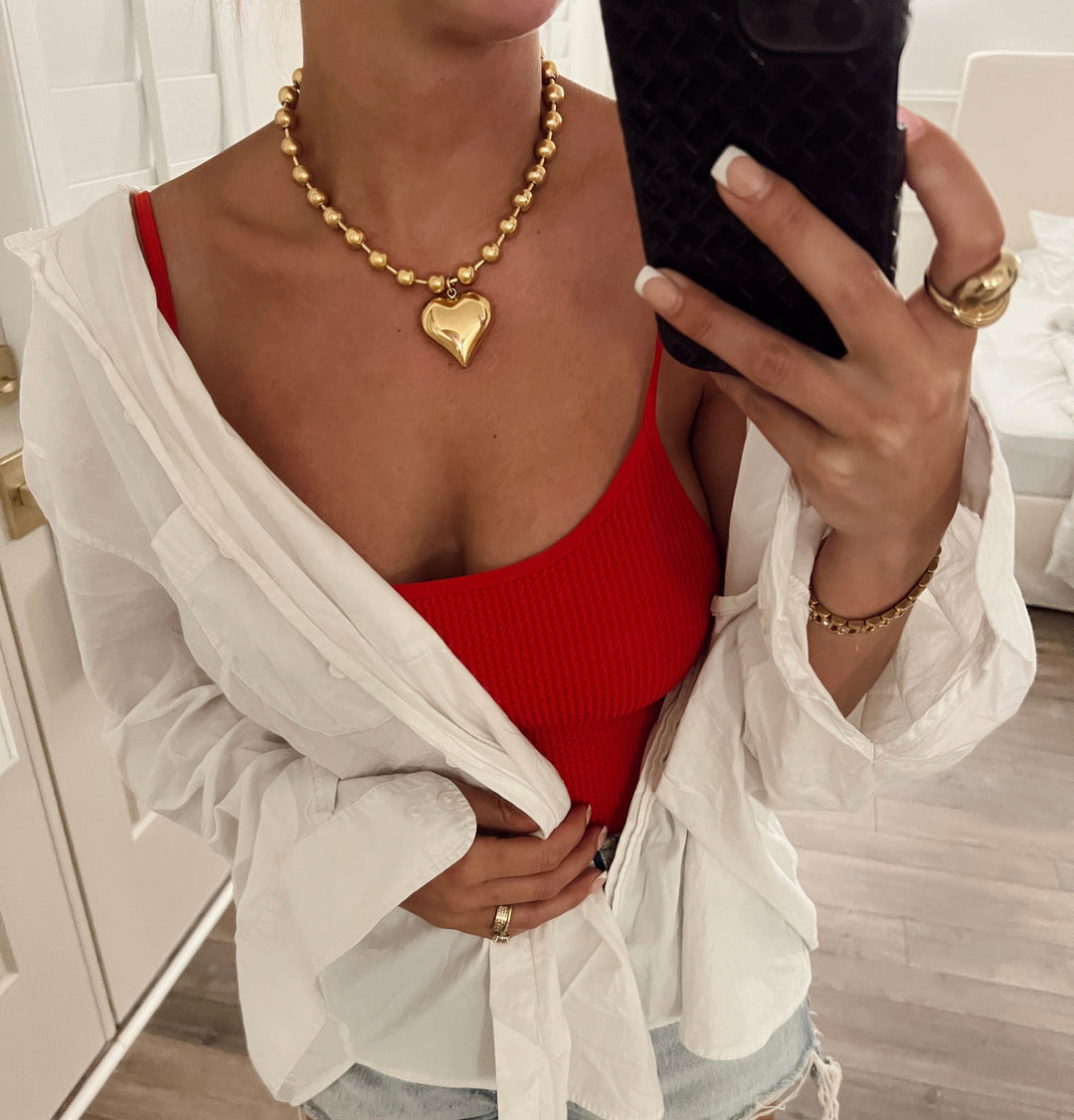 CHUNKY HEART NECKLACE-Necklace-Chansuttpearls-Shop with Bloom West Boutique, Women&