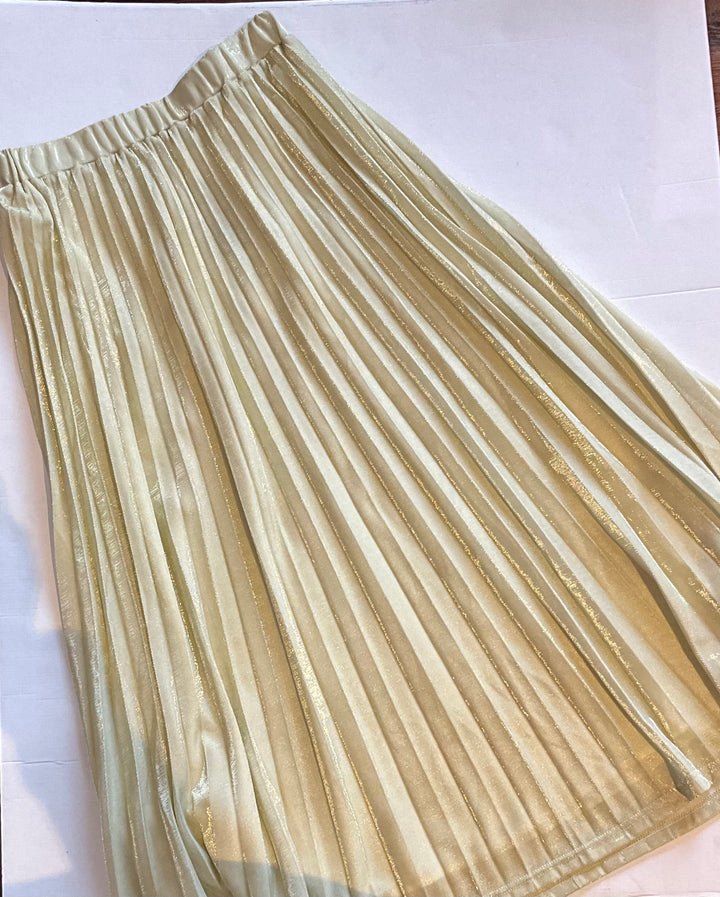 Frannie Shiny Pleats Maxi Skirt Champagne-Skirts-Peach Love-Shop with Bloom West Boutique, Women's Fashion Boutique, Located in Houma, Louisiana