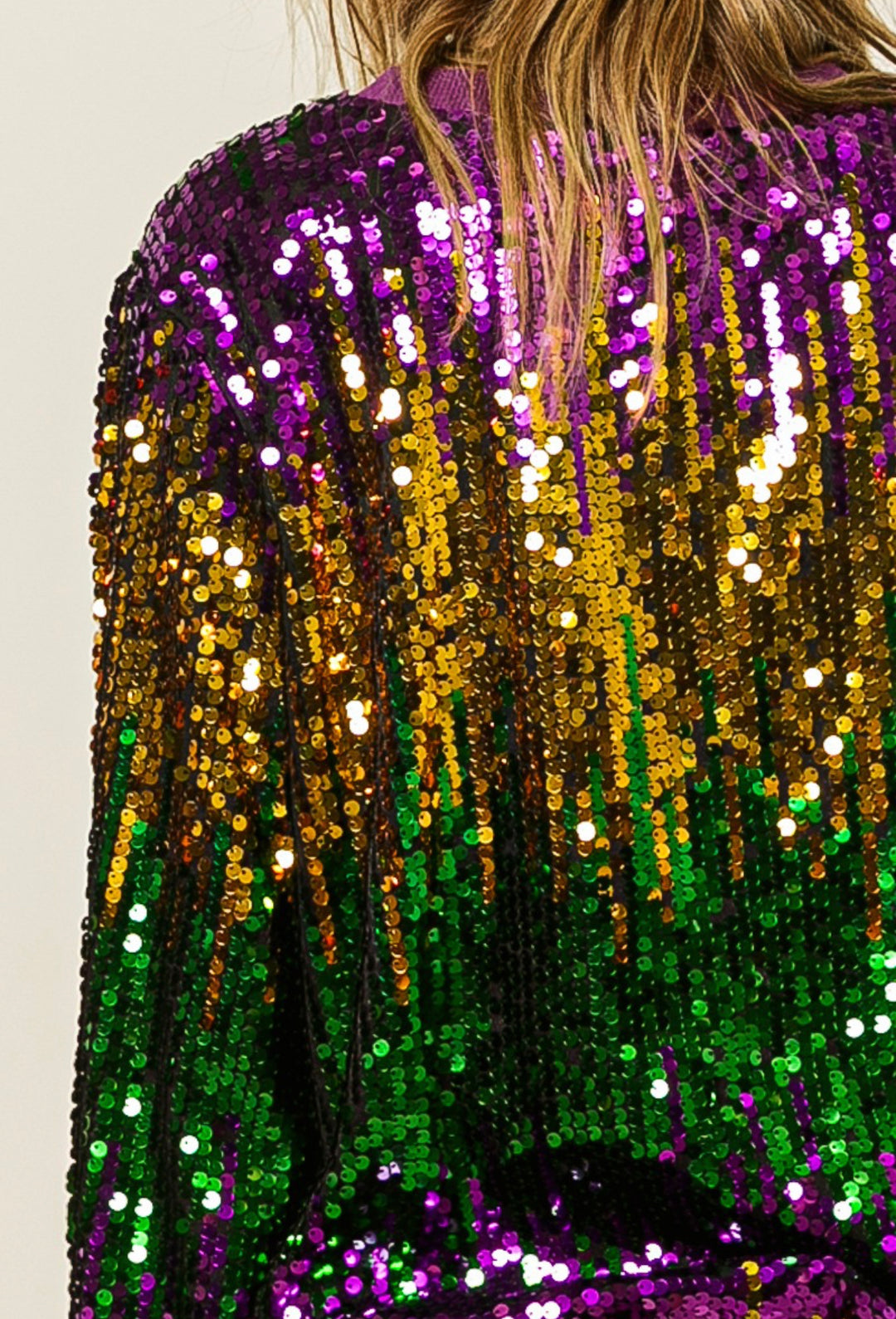 Mardi Gras Sequin Color Block Pullover-Bibi-Shop with Bloom West Boutique, Women's Fashion Boutique, Located in Houma, Louisiana