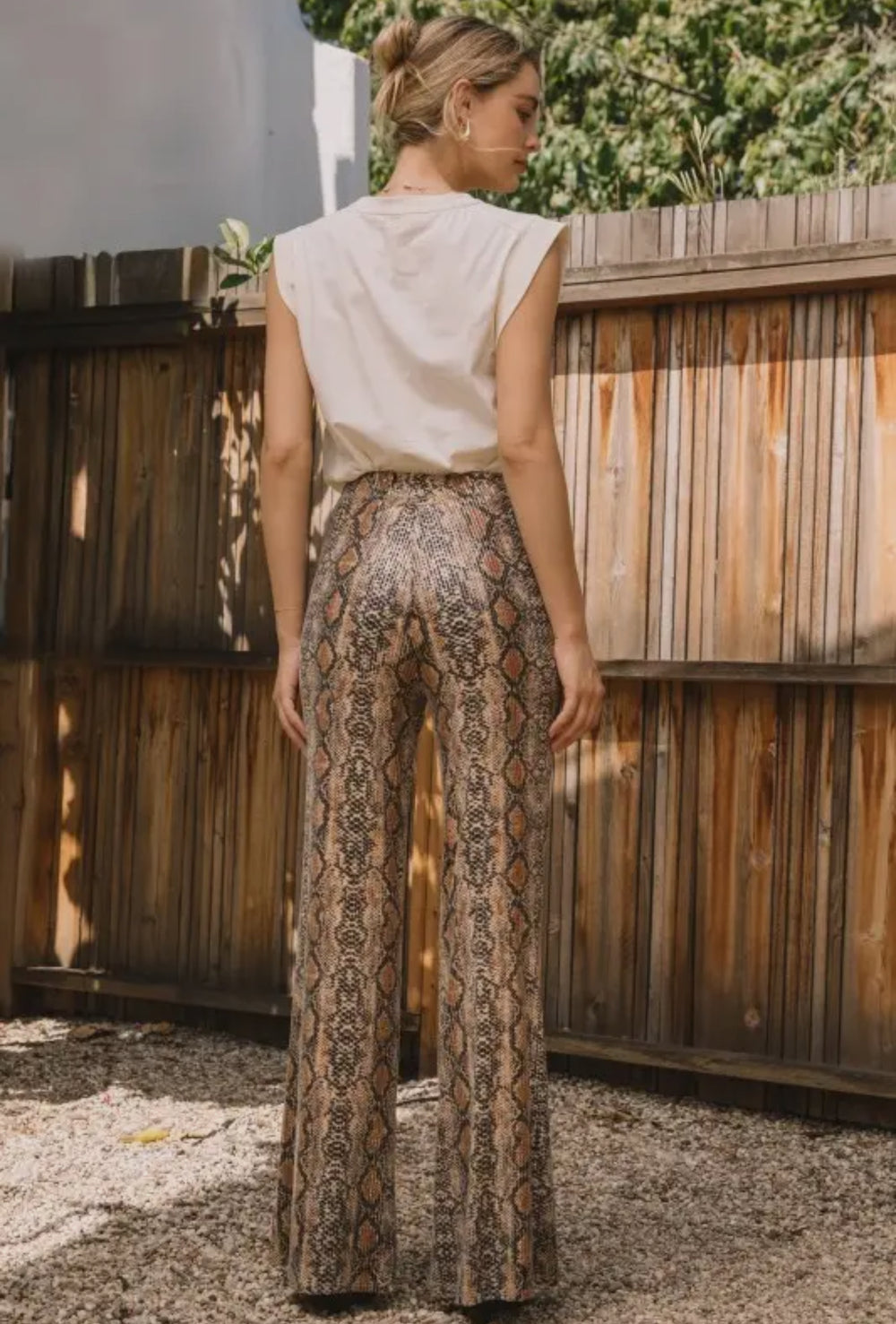 Bronzed Boa Python Pants-Pants-skies are blue-Shop with Bloom West Boutique, Women's Fashion Boutique, Located in Houma, Louisiana