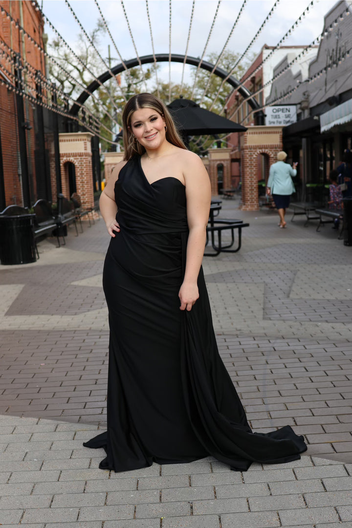 Sienna One Shoulder Satin Gown-Formal Gowns-17 young dress-Shop with Bloom West Boutique, Women's Fashion Boutique, Located in Houma, Louisiana